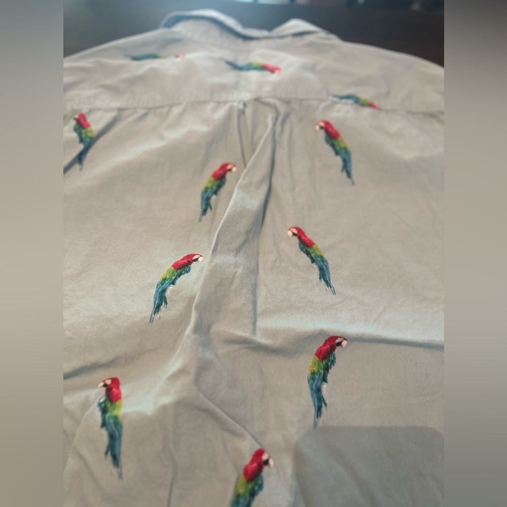 Pacsun Toucan Print Short Sleeve Button Up Sz. L Vacation Hawaiin Parrot Vintage - Picture 7 of 10